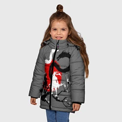 Куртка зимняя для девочки Битва драконов, цвет: 3D-черный — фото 2