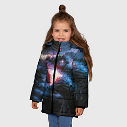 Куртка зимняя для девочки Годзилла, цвет: 3D-светло-серый — фото 2
