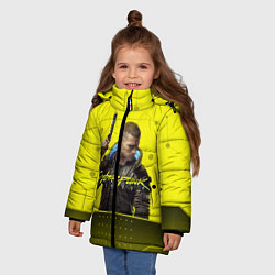 Куртка зимняя для девочки CYBERPUNK 2077, цвет: 3D-светло-серый — фото 2
