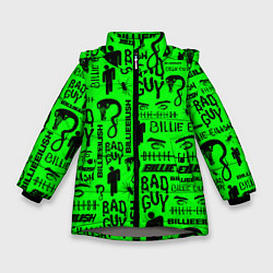 Куртка зимняя для девочки Billie Eilish: Bad Guy, цвет: 3D-светло-серый