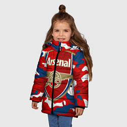 Куртка зимняя для девочки Arsenal, цвет: 3D-черный — фото 2