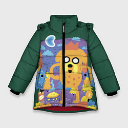 Куртка зимняя для девочки Время приключений Jake, цвет: 3D-красный