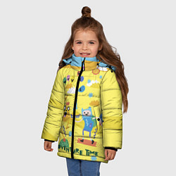 Куртка зимняя для девочки Время приключений, цвет: 3D-светло-серый — фото 2