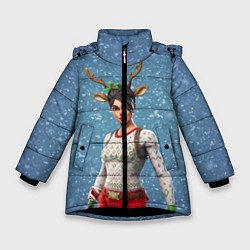 Куртка зимняя для девочки Fortnite, цвет: 3D-черный