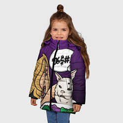 Куртка зимняя для девочки Woman yelling at a cat, цвет: 3D-светло-серый — фото 2