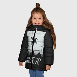Куртка зимняя для девочки I want to believe, цвет: 3D-черный — фото 2