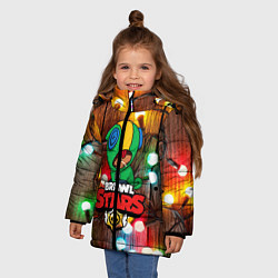 Куртка зимняя для девочки BRAWL STARS НОВОГОДНИЙ, цвет: 3D-черный — фото 2