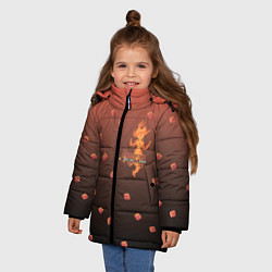 Куртка зимняя для девочки Flame Princess, цвет: 3D-светло-серый — фото 2