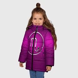 Куртка зимняя для девочки Scorpio Скорпион, цвет: 3D-черный — фото 2