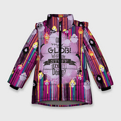 Куртка зимняя для девочки Oh my Glob, lettering, цвет: 3D-светло-серый