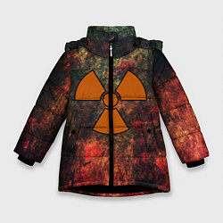 Куртка зимняя для девочки СТАЛКЕР, цвет: 3D-черный