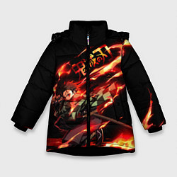 Куртка зимняя для девочки Demon Slayer, цвет: 3D-черный