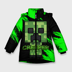 Куртка зимняя для девочки MINECRAFT CREEPER, цвет: 3D-черный