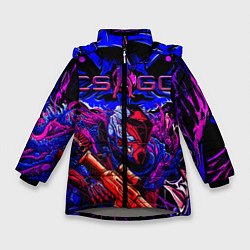 Куртка зимняя для девочки CS GO hyper beast IMBAskin, цвет: 3D-светло-серый