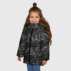 Куртка зимняя для девочки Кони, цвет: 3D-красный — фото 2