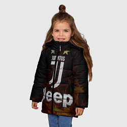 Куртка зимняя для девочки Ювентус, цвет: 3D-черный — фото 2