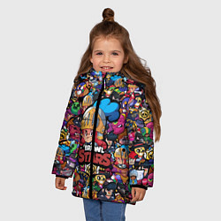 Куртка зимняя для девочки BRAWL STARS JESSIE, цвет: 3D-черный — фото 2