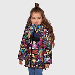 Куртка зимняя для девочки BRAWL STARS BIB, цвет: 3D-черный — фото 2