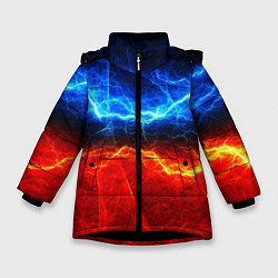 Куртка зимняя для девочки Лёд и огонь, цвет: 3D-черный