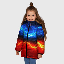Куртка зимняя для девочки Лёд и огонь, цвет: 3D-красный — фото 2
