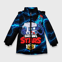 Куртка зимняя для девочки BRAWL STARS 8-BIT, цвет: 3D-черный