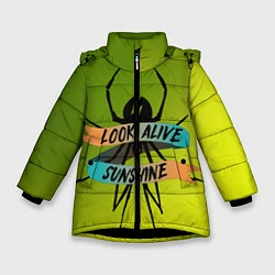 Куртка зимняя для девочки Look alive sunshine, цвет: 3D-черный