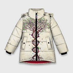 Куртка зимняя для девочки Дерево жизни, цвет: 3D-красный