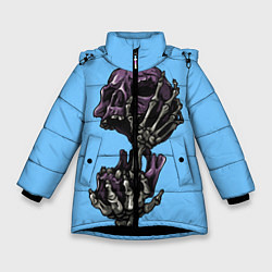 Куртка зимняя для девочки Brutal Skull, цвет: 3D-черный