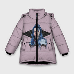 Куртка зимняя для девочки Billie Pink Art, цвет: 3D-черный