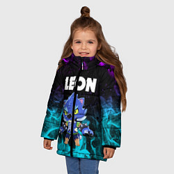 Куртка зимняя для девочки BRAWL STARS LEON, цвет: 3D-красный — фото 2