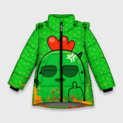 Куртка зимняя для девочки Spike brawl satars, цвет: 3D-светло-серый