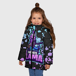 Куртка зимняя для девочки Fortnite LLAMA, цвет: 3D-черный — фото 2