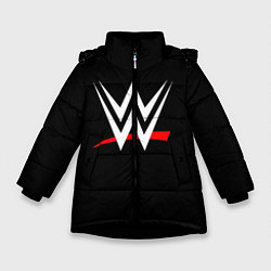 Куртка зимняя для девочки WWE, цвет: 3D-черный