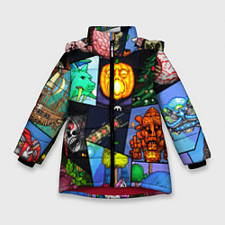 Куртка зимняя для девочки Terraria allpic, цвет: 3D-красный