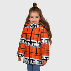 Куртка зимняя для девочки Minecraft-Динамит, цвет: 3D-светло-серый — фото 2