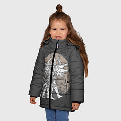 Куртка зимняя для девочки Cthulhu, цвет: 3D-светло-серый — фото 2