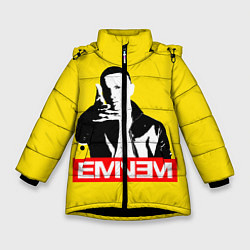 Куртка зимняя для девочки Eminem, цвет: 3D-черный