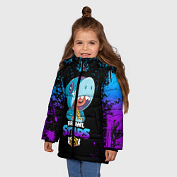 Куртка зимняя для девочки BRAWL STARS LEON SHARK,, цвет: 3D-черный — фото 2