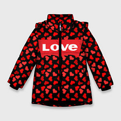 Куртка зимняя для девочки Love, цвет: 3D-черный
