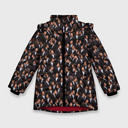 Куртка зимняя для девочки Растерянный Траволта, цвет: 3D-красный