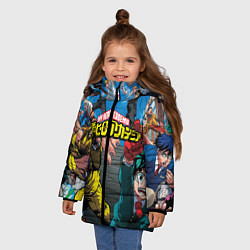 Куртка зимняя для девочки My Hero Academia все герои, цвет: 3D-черный — фото 2