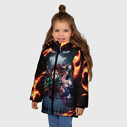 Куртка зимняя для девочки KIMETSU NO YAIBA, цвет: 3D-красный — фото 2