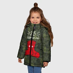Куртка зимняя для девочки 23 февраля-ля - носки, цвет: 3D-красный — фото 2