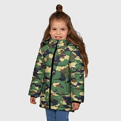 Куртка зимняя для девочки Камуфляж: лесной, цвет: 3D-черный — фото 2