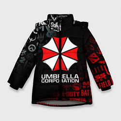 Куртка зимняя для девочки RESIDENT EVIL UMBRELLA CORP, цвет: 3D-светло-серый
