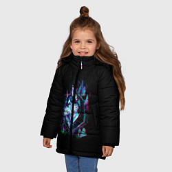 Куртка зимняя для девочки Wolf, цвет: 3D-черный — фото 2