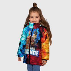 Куртка зимняя для девочки Фортнайт, цвет: 3D-черный — фото 2