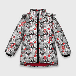 Куртка зимняя для девочки Studio Ghibli, цвет: 3D-красный