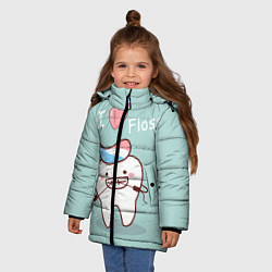 Куртка зимняя для девочки Tooth, цвет: 3D-черный — фото 2