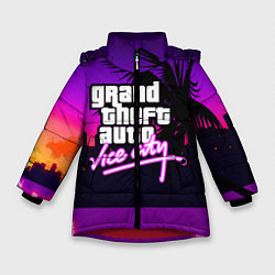 Куртка зимняя для девочки GTA:VICE CITY, цвет: 3D-красный